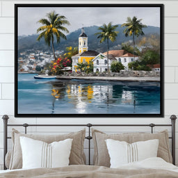 Tropical Harbor Church View - NicheCanvas