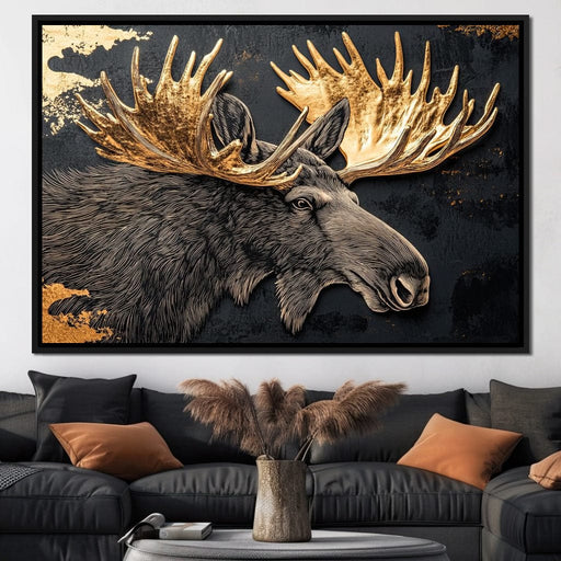 Golden Majesty Among Leaves Canvas Print