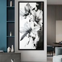 Monochrome Flora Harmony - Wildrose Creations - NicheCanvas