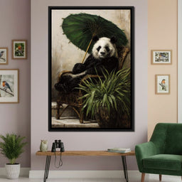 Panda Garden Parasol Calmness - NicheCanvas