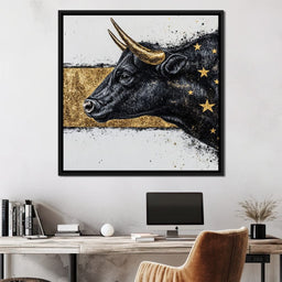Golden Stargazer Bull Dream - NicheCanvas