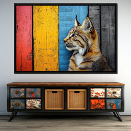 Wild Elegance Against Color Stripes - NicheCanvas