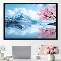 Tranquil Blossom Reflection - NicheCanvas