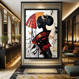 Silhouette Harmony in Amber Tones - NicheCanvas