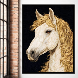 Golden Mane Horse Portrait - NicheCanvas