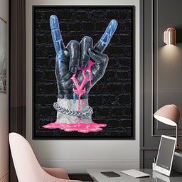 Liquid Neon Rock Gesture Tribute - NicheCanvas