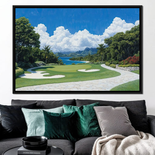 Tranquil Shoreline Golf Retreat Canvas Print