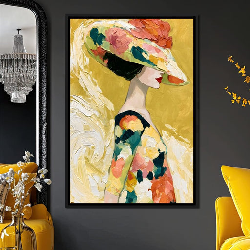 Golden Garden Gala Silhouette Canvas Print