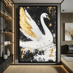 Elegant Graceful Swan Radiance - NicheCanvas