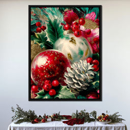 Festive Ornaments Holiday Glow - NicheCanvas