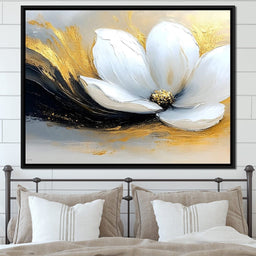 Golden Petals Onyx Dance - NicheCanvas