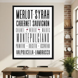 Wine Lover Varietal Typography - NicheCanvas