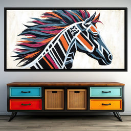 Galloping Vivid Stripes - Alicia Smith - NicheCanvas