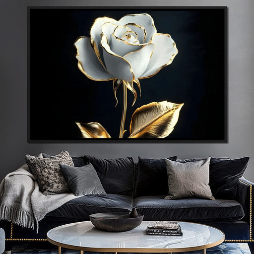 Golden Elegance of Petals Canvas Print