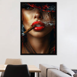 Sultry Smoke and Sable Tresses - NicheCanvas