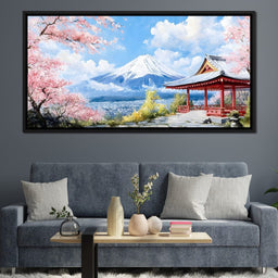Cherry Blossom Mountain Retreat - NicheCanvas