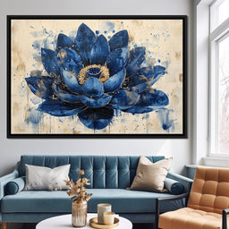 Sapphire Lotus Splendor - NicheCanvas