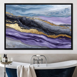 Lavender Gold Marble Drift - NicheCanvas