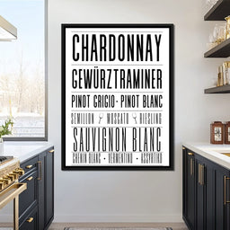 White Wine Typography - NicheCanvas