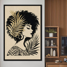 Tropical Noir Lady Silhouette - NicheCanvas
