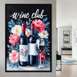 Wine Club Floral - NicheCanvas