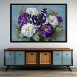Sapphire Butterfly Bouquet - NicheCanvas