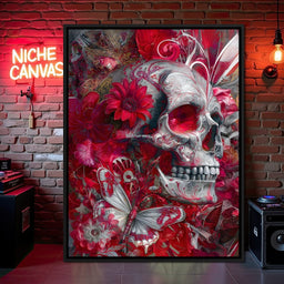 Rose Petal Skull Garden Feast - NicheCanvas