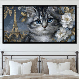 Eiffel Dreams Feline Romance - NicheCanvas