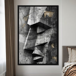 Monochrome Geometric Echoes - NicheCanvas