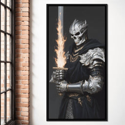 Flaming Sword of the Bone Knight - NicheCanvas