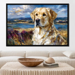 Golden Retriever Lakeside Watch - Neal Hackett - NicheCanvas