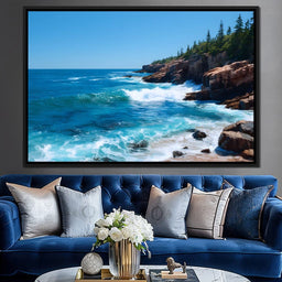 Rocky Coast Whitewave Horizon - NicheCanvas