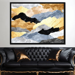 Golden Peaks Layered Mountains - NicheCanvas
