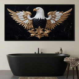 Majestic Gold Eagle Crest Marble - NicheCanvas