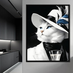 Sophisticated Feline Reverie - NicheCanvas