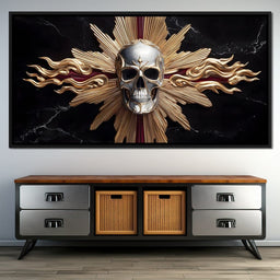 Radiant Skull of Golden Flame - NicheCanvas