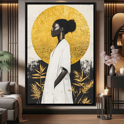Golden Halo Afrocentric Poise - NicheCanvas