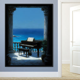 Seaside Sonata Grand Piano View - NicheCanvas