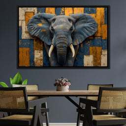 Elephant Majesty Patchwork Elegance - NicheCanvas