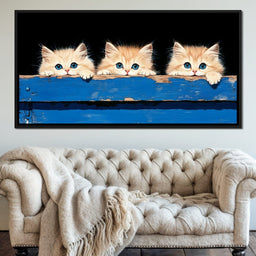 Curious Kitten Trio Peering Charm - NicheCanvas