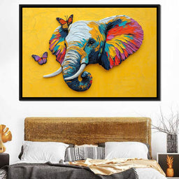 Elephant Harmony with Butterflies - NicheCanvas