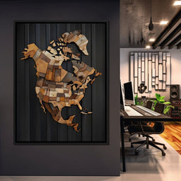 North America & Canada Wooden Art - Johanjjf - NicheCanvas