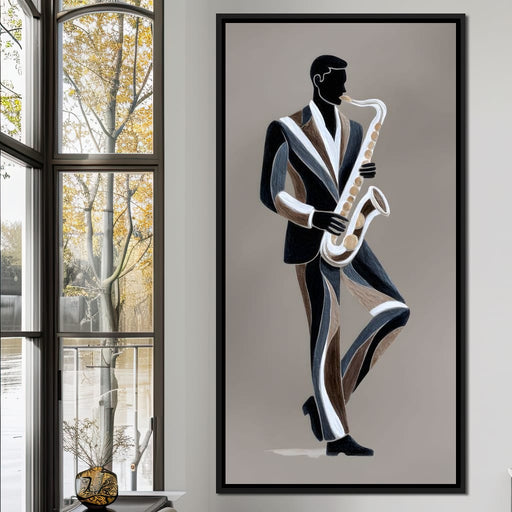 Midnight Jazz Sax Player Elegance Canvas Print