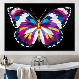 Neon Jewel Butterfly Flight - NicheCanvas