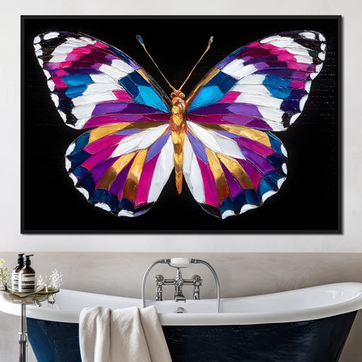 Neon Jewel Butterfly Flight Canvas Print