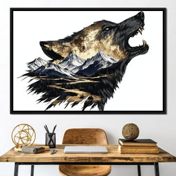 Wolf and Mountain Harmony - NicheCanvas