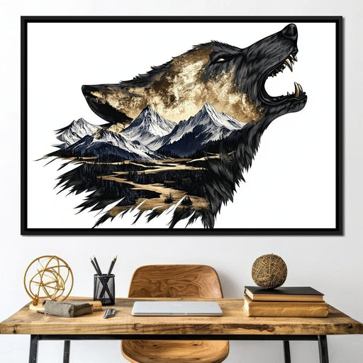 Wolf and Mountain Harmony Canvas Print