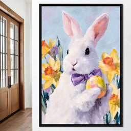 Pastel Easter Bunny With Egg - NicheCanvas