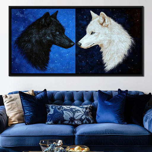 Celestial Wolves Starlit Encounter Canvas Print