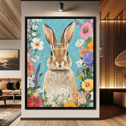 Charming Bunny Among Blossoms - NicheCanvas